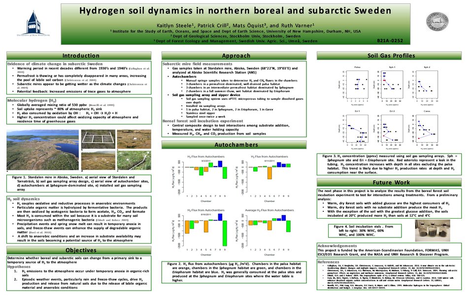Hydrogen Soil Dynamics In Northern Boreal And Subarctic Sweden by kjs00019